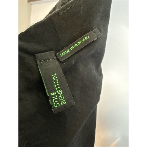 Benetton Womens Cotton Black Lace Dress Med‎ Classic Minimalist Feminine Career - Picture 7 of 12